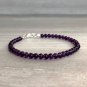 Amethyst Round 4mm Smooth beads adjustable stacking bracelet | STK-0221