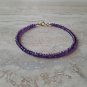 Amethyst Round 2mm Smooth beads adjustable stacking bracelet | STK-0239
