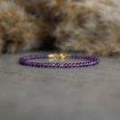 Amethyst Round 2mm Smooth beads adjustable stacking bracelet | STK-0244
