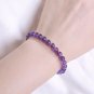 Amethyst Round 8mm Smooth beads adjustable stacking bracelet | STK-0258