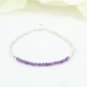 Amethyst Round 2mm Smooth beads adjustable stacking bracelet | STK-0333