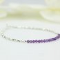 Amethyst Round 2mm Smooth beads adjustable stacking bracelet | STK-0333
