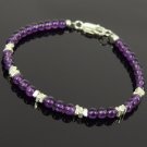 Amethyst Round 4mm Smooth beads adjustable stacking bracelet | STK-0350