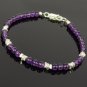 Amethyst Round 4mm Smooth beads adjustable stacking bracelet | STK-0350