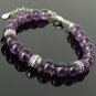 Amethyst Round 8mm Smooth beads adjustable stacking bracelet | STK-0351