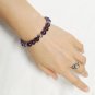Amethyst Round 8mm Smooth beads adjustable stacking bracelet | STK-0351