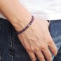 Amethyst Round 8mm Smooth beads adjustable stacking bracelet | STK-0352