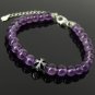 Amethyst Round 8mm Smooth beads adjustable stacking bracelet | STK-0353