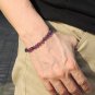 Amethyst Round 8mm Smooth beads adjustable stacking bracelet | STK-0353