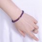 Amethyst Round 8mm Smooth beads adjustable stacking bracelet | STK-0353