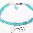 Apatite Cube 3.5mm Smooth beads adjustable stacking bracelet | STK-0615
