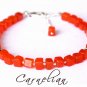 Carnelian Cube 4mm Smooth beads adjustable stacking bracelet | STK-1895