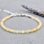 Citrine Round 4mm Faceted beads adjustable stacking bracelet | STK-2142