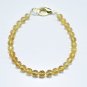 Citrine Round 4mm Faceted beads adjustable stacking bracelet | STK-2150