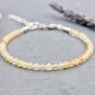 Citrine Round 4mm Faceted beads adjustable stacking bracelet | STK-2163