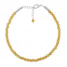 Citrine Round 3mm Faceted beads adjustable stacking bracelet | STK-2186