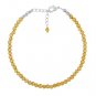 Citrine Round 3mm Faceted beads adjustable stacking bracelet | STK-2186