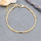 Citrine Round 3mm Faceted beads adjustable stacking bracelet | STK-2201