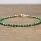 Emerald Round 3mm Faceted beads adjustable stacking bracelet | STK-2422