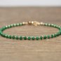 Emerald Round 3mm Faceted beads adjustable stacking bracelet | STK-2422