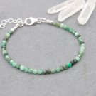 Emerald Round 3mm Faceted beads adjustable stacking bracelet | STK-2462