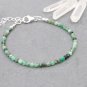 Emerald Round 3mm Faceted beads adjustable stacking bracelet | STK-2462