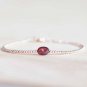 Garnet Oval 10x12 Faceted beads adjustable stacking bracelet | STK-3009