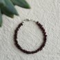 Garnet Fancy 3-4mm Smooth beads adjustable stacking bracelet | STK-3067