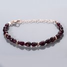 Garnet Drop 4-6mm Faceted beads adjustable stacking bracelet | STK-3088