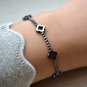 Hematite Round 2mm Smooth beads adjustable stacking bracelet | STK-3489