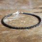Hematite Round 3mm Smooth beads adjustable stacking bracelet | STK-3494