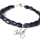 Iolite Drum 5x7mm Faceted beads adjustable stacking bracelet | STK-3693
