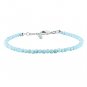 Larimar Round 3mm Faceted beads adjustable stacking bracelet | STK-4372