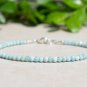Larimar Round 3mm Faceted beads adjustable stacking bracelet | STK-4383