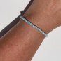 Larimar Round 3mm Faceted beads adjustable stacking bracelet | STK-4383