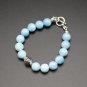 Larimar Round 10mm Smooth beads adjustable stacking bracelet | STK-4405