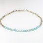 Larimar Round 3mm Faceted beads adjustable stacking bracelet | STK-4406