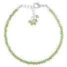 Peridot Round 3mm Faceted beads adjustable stacking bracelet | STK-5034