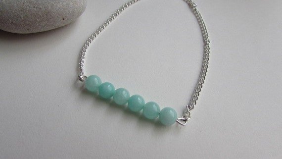 Amazonite Round 6mm Smooth beads adjustable stacking bracelet | STK-0084