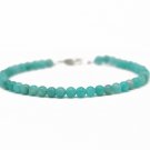 Amazonite Round 4mm Smooth beads adjustable stacking bracelet | STK-0093