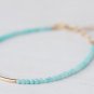 Amazonite Round 3mm Smooth beads adjustable stacking bracelet | STK-0107