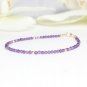Amethyst Round 2mm Faceted beads adjustable stacking bracelet | STK-0154