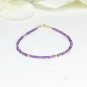 Amethyst Round 2mm Faceted beads adjustable stacking bracelet | STK-0154