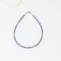 Amethyst Round 2mm Faceted beads adjustable stacking bracelet | STK-0154