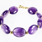 Amethyst Oval 6x8mm Smooth beads adjustable stacking bracelet | STK-0164