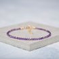 Amethyst Round 2mm Faceted beads adjustable stacking bracelet | STK-0165