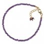 Amethyst Round 2mm Faceted beads adjustable stacking bracelet | STK-0179