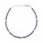 Amethyst Round 3mm Faceted beads adjustable stacking bracelet | STK-0187
