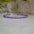 Amethyst Round 3mm Faceted beads adjustable stacking bracelet | STK-0220