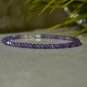 Amethyst Round 3mm Faceted beads adjustable stacking bracelet | STK-0220